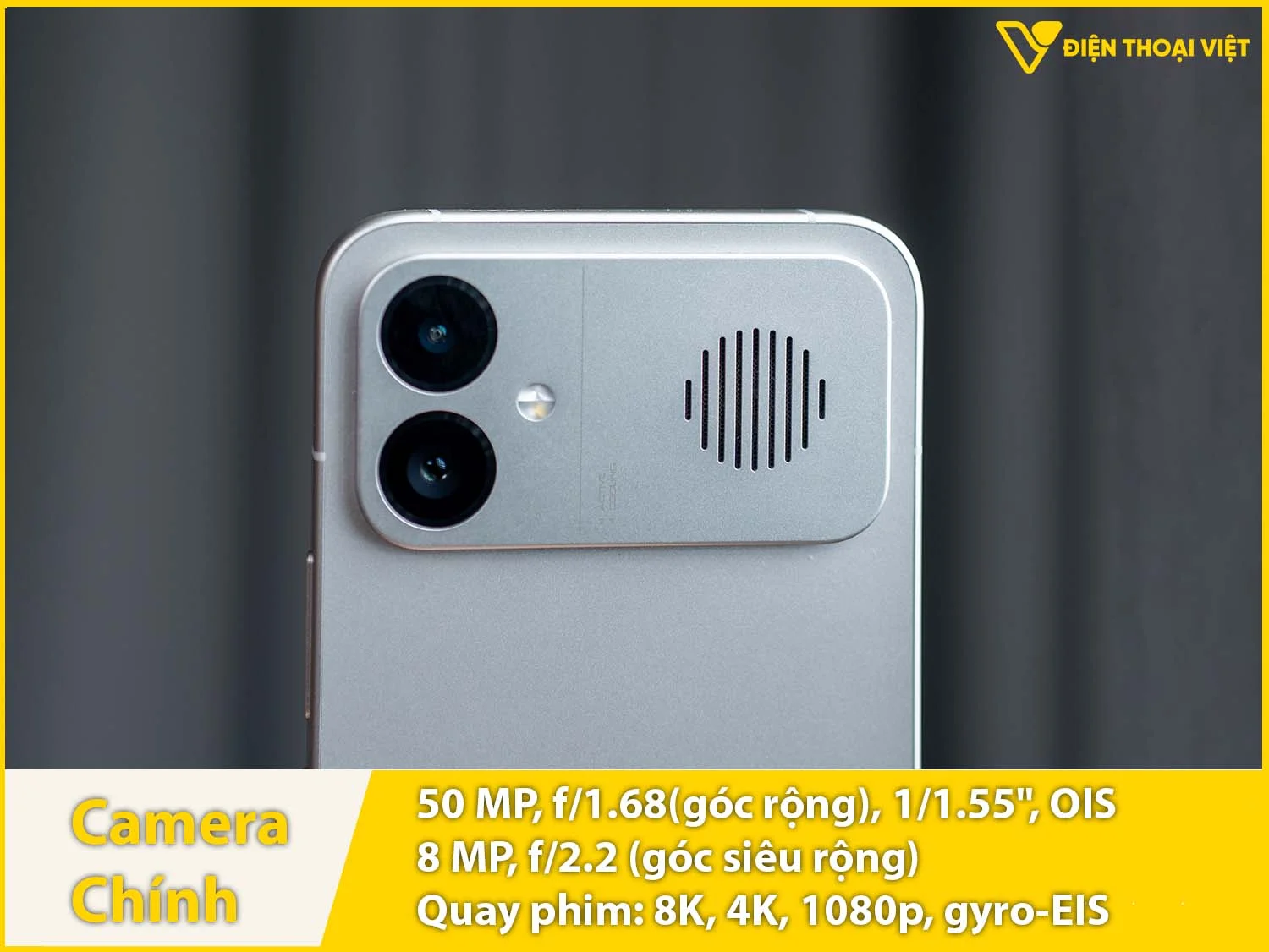 Camera sau 50MP + Góc siêu rộng 8MP & Quay video 8K