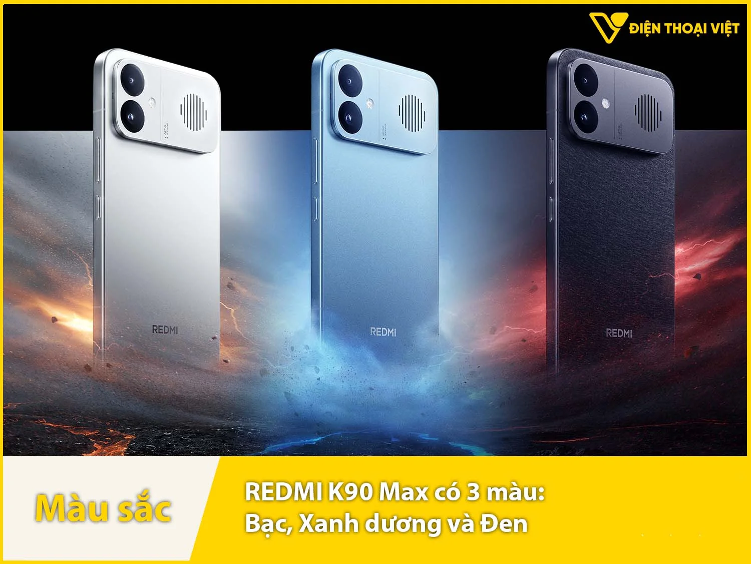 REDMI K90 Max mang đến cho người dùng 3 lựa chọn màu sắc