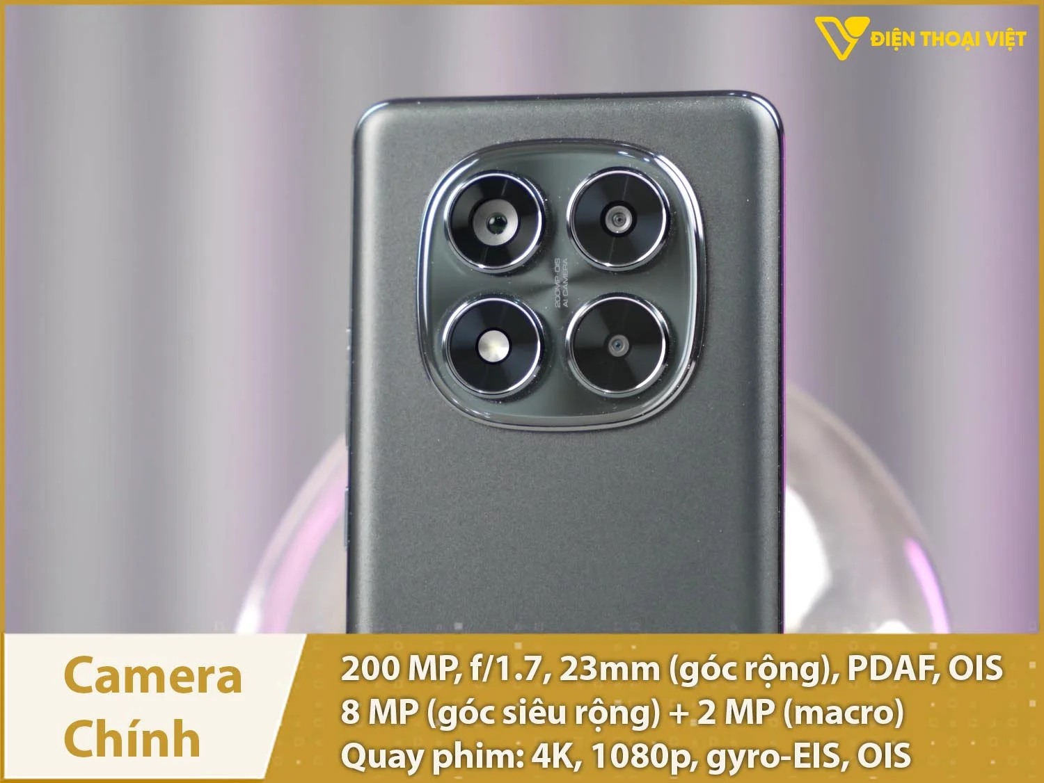 Camera chính 200MP & Quay phim 4K sắc nét