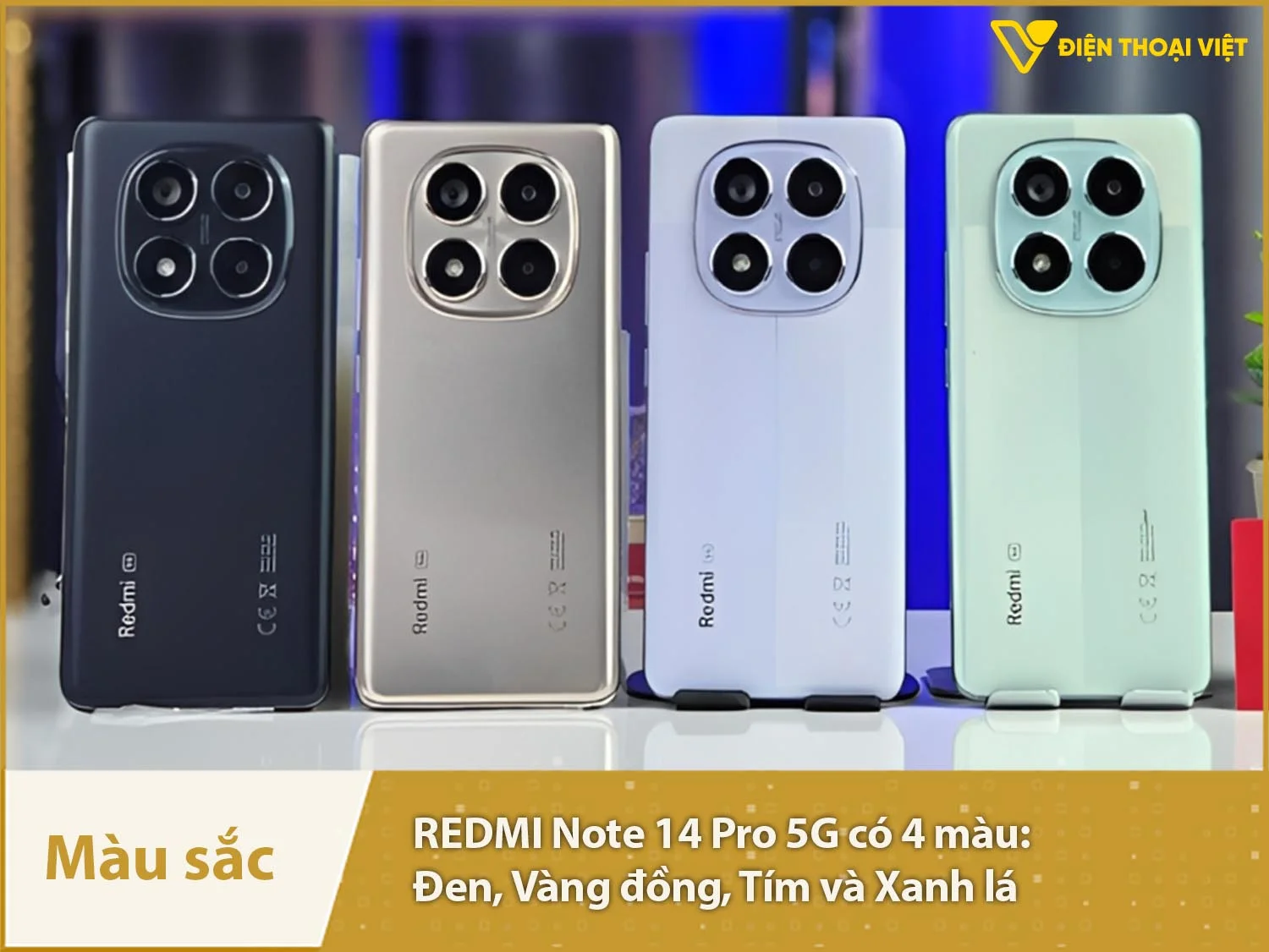 Redmi Note 14 Pro 5G có 4 màu sắc