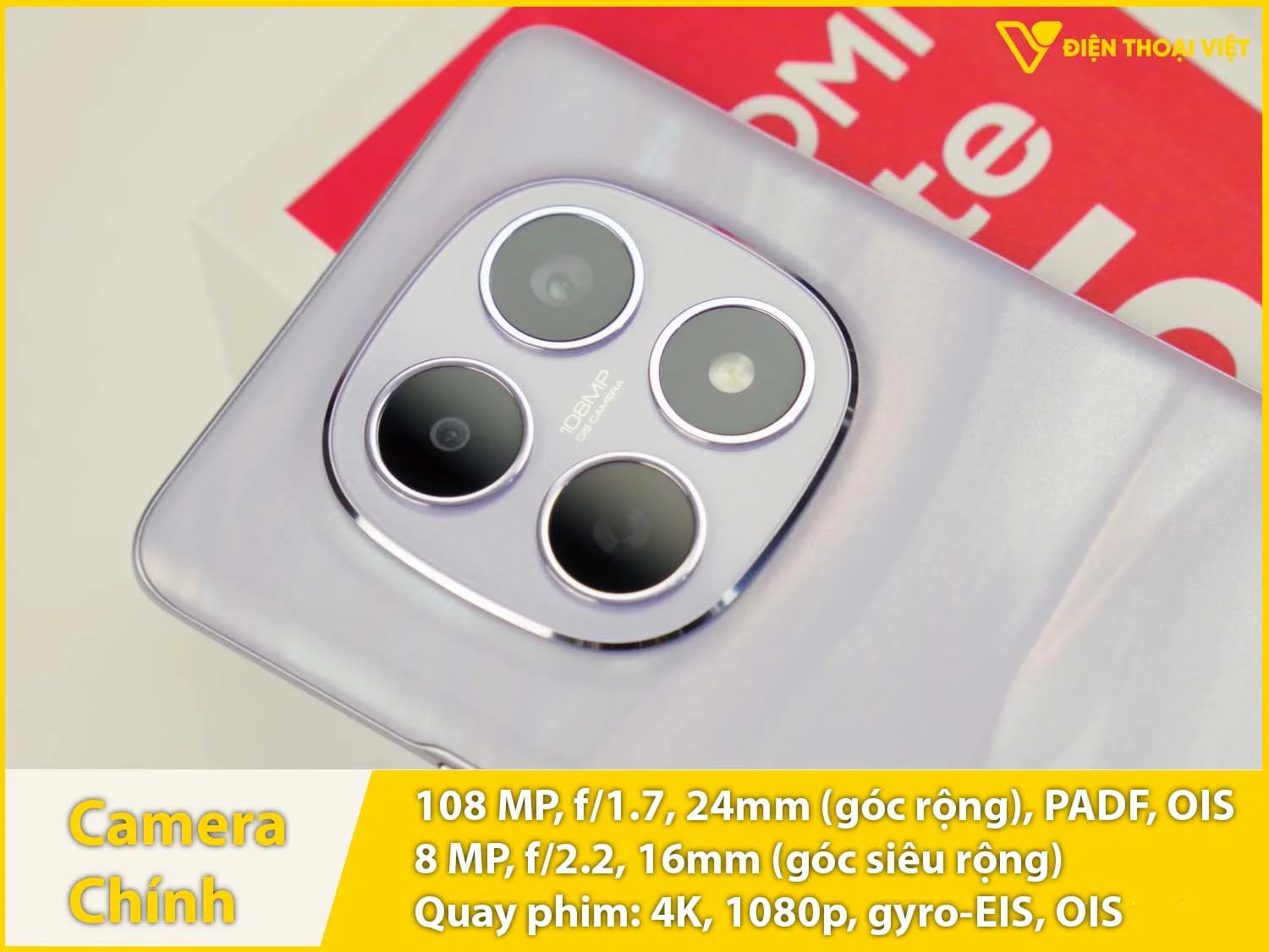 Camera sau 108MP + Góc rộng 8MP & Quay phim 4K