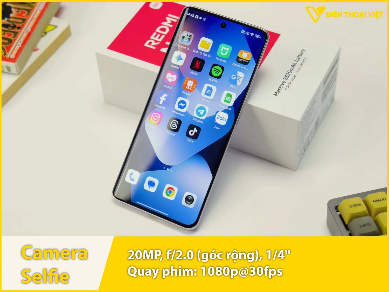 Camera selfie 20MP & quay video 1080p