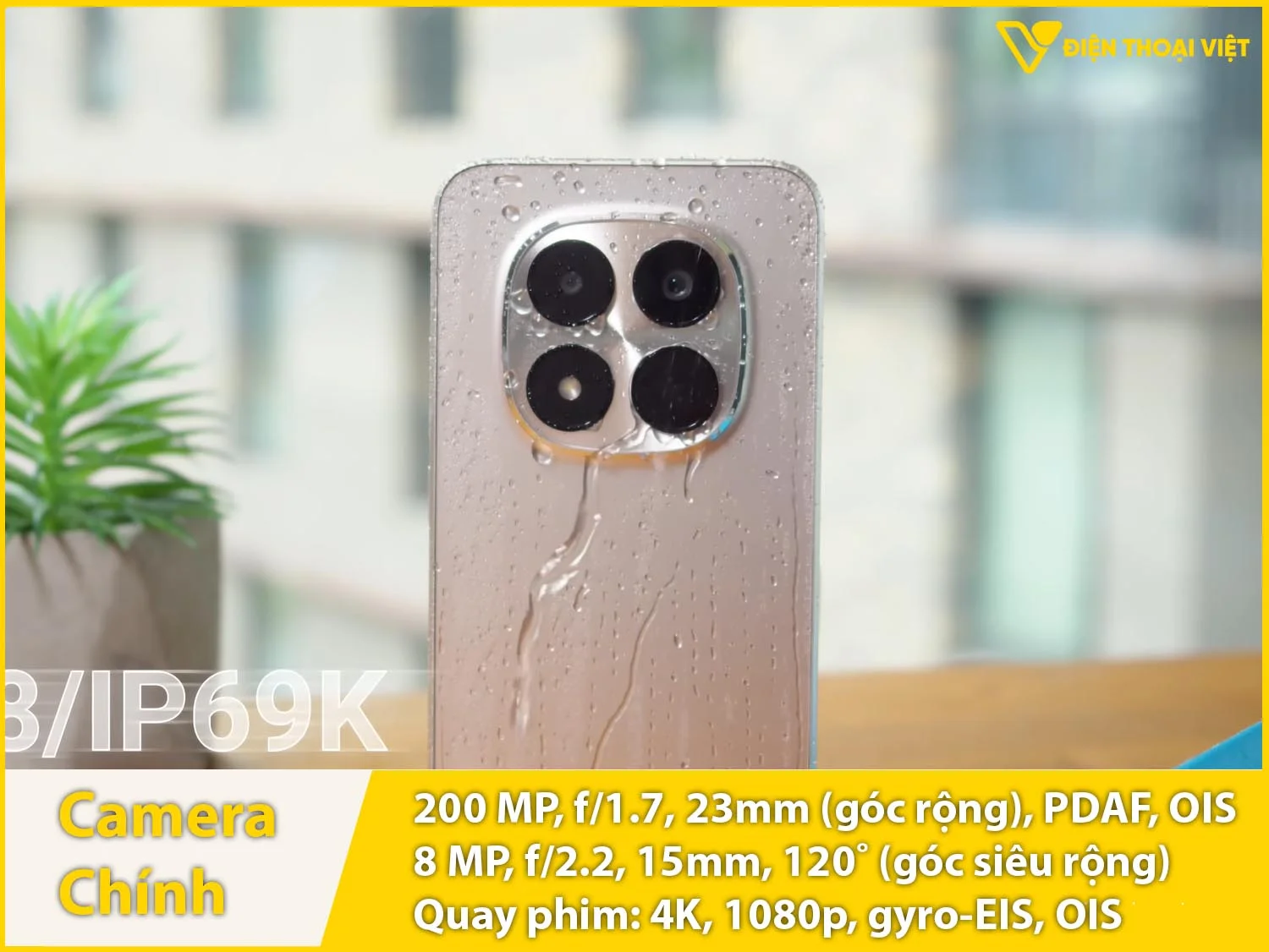Camera sau 200MP + Góc rộng 8MP & Quay phim 4K