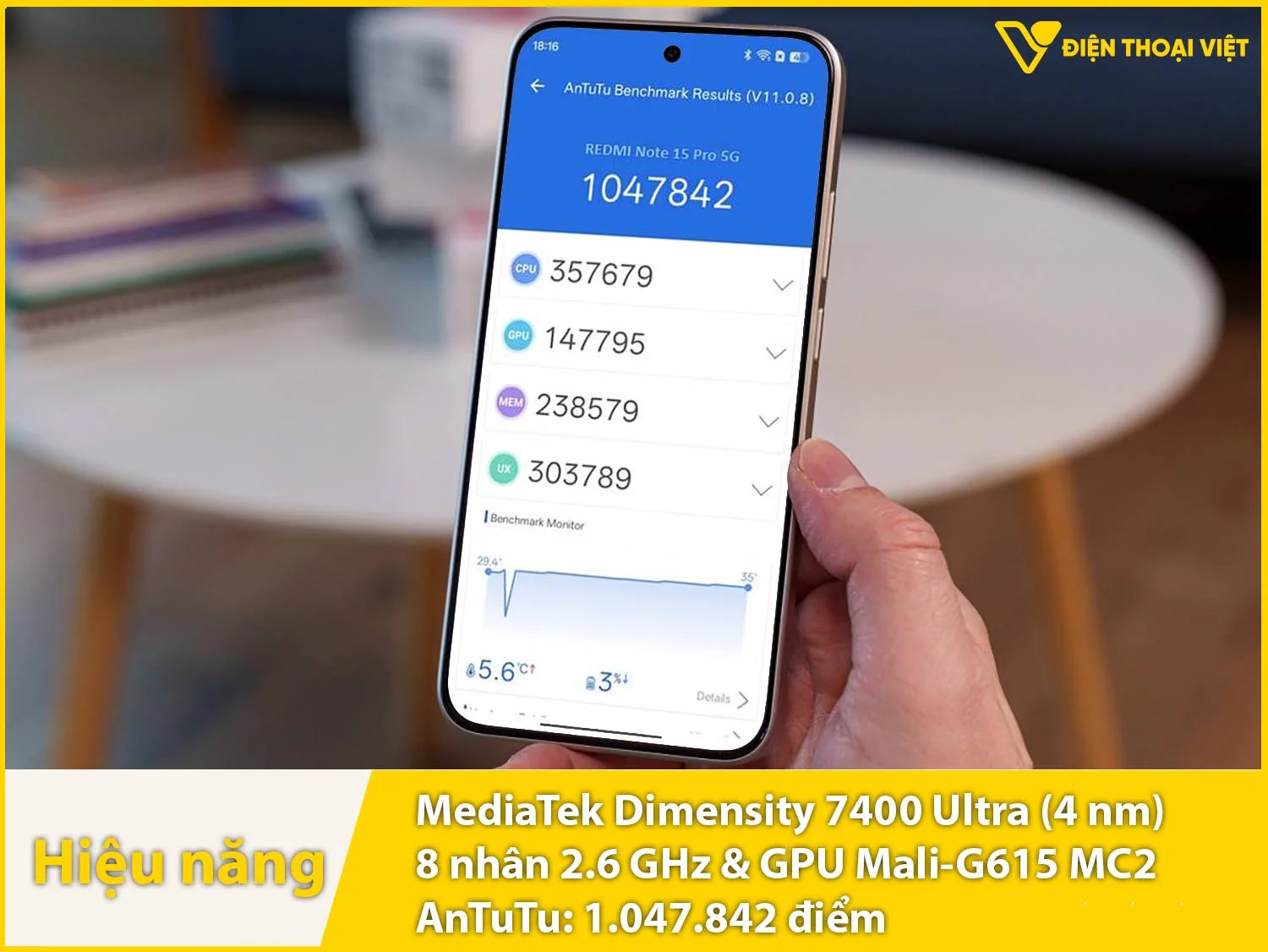 Dimensity 7400 Ultra - 1.047.842 điểm AnTuTu