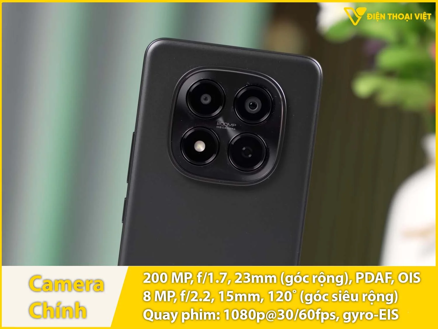 Camera sau 200MP + Góc rộng 8MP
