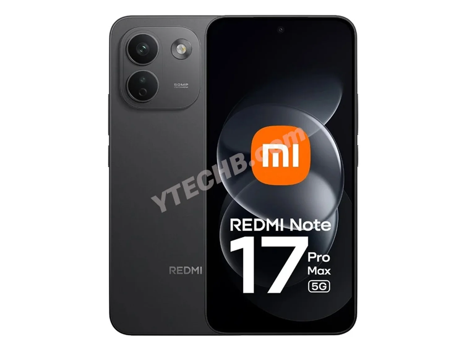 Hình ảnh render của REDMI Note 17 Pro Max phiên bản màu đen