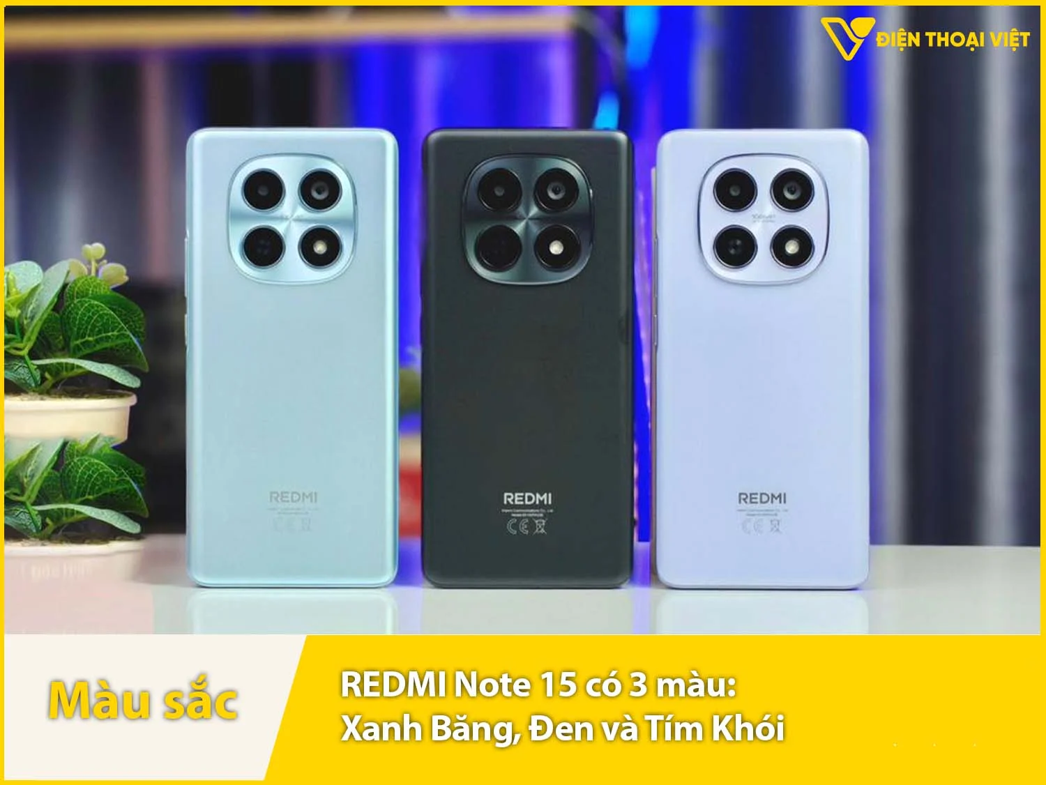 REDMI Note 15 cung cấp 3 màu sắc trẻ trung