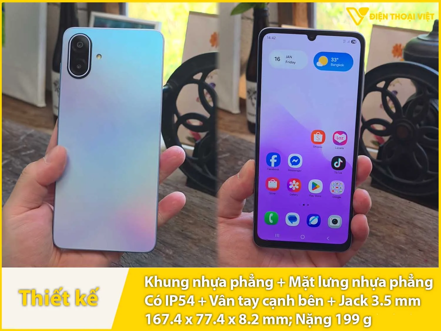 Thiết kế thời trang có kháng nước IP54