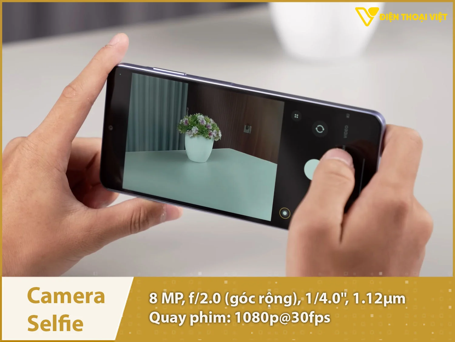 Camera selfie 8MP & Quay phim 1080p