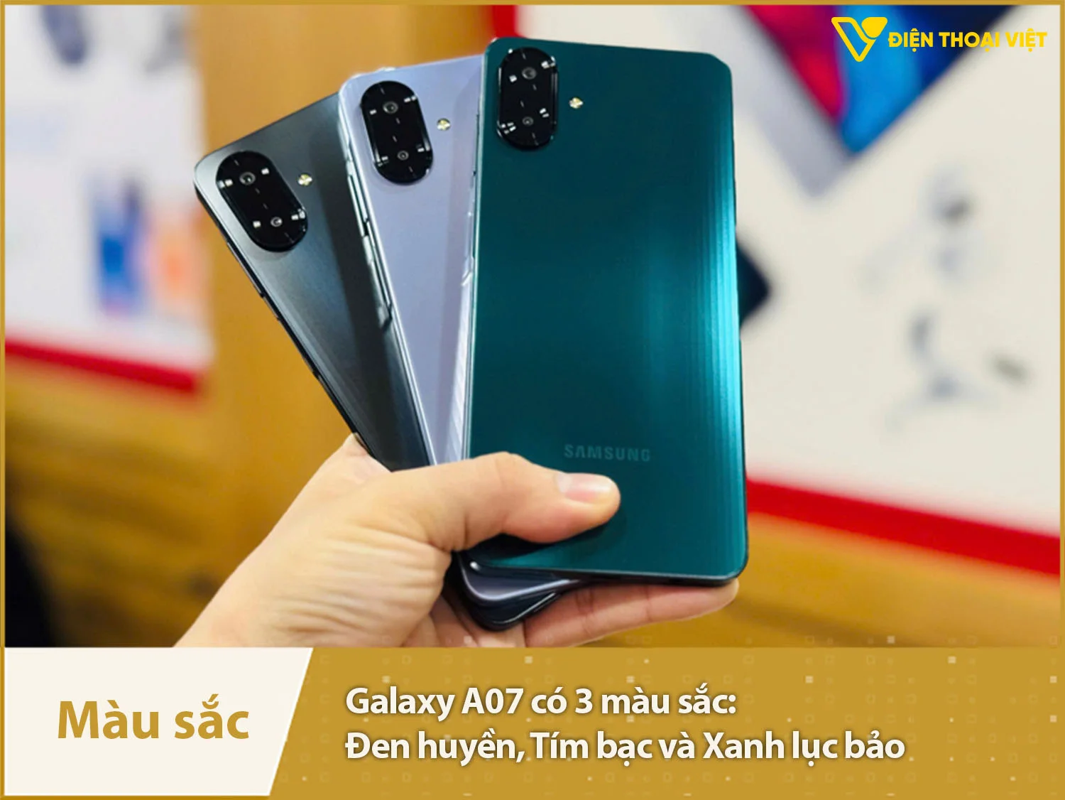 Samsung A07 có 3 màu sắc