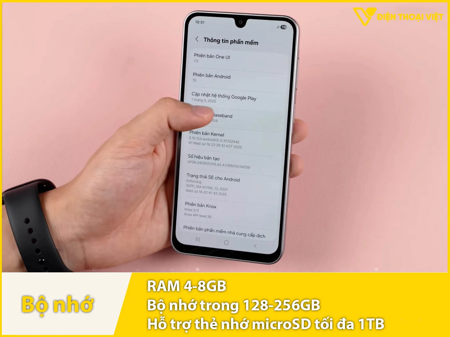Samsung Galaxy A17 có RAM 4-8GB & Bộ nhớ trong 128-256GB