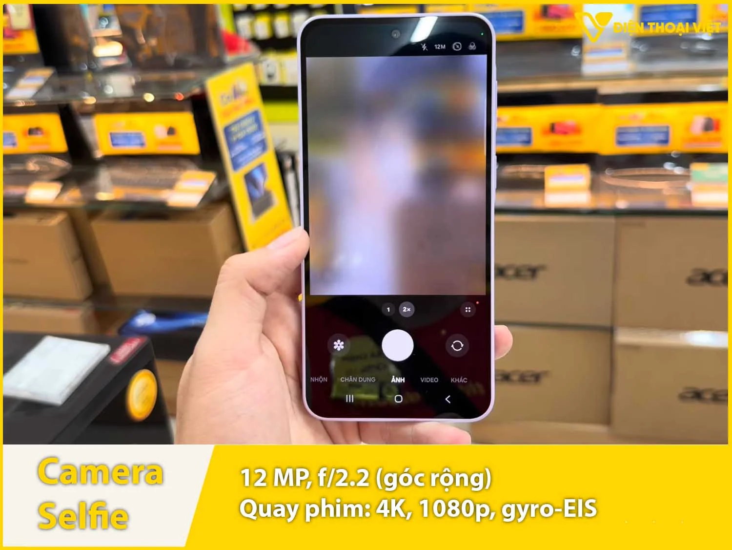 Camera selfie 12MP & Quay video 4K