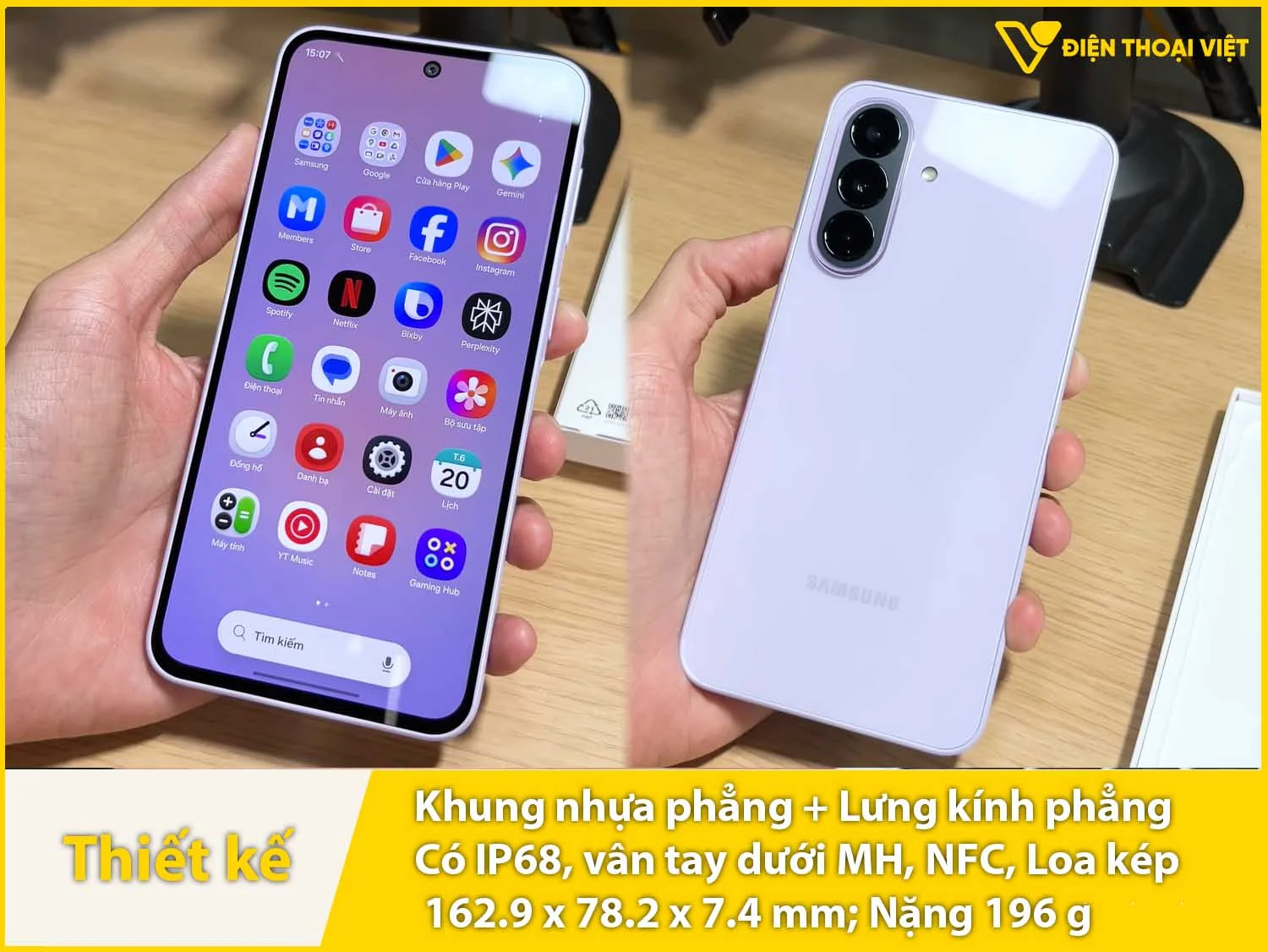 Khung nhựa phẳng & 2 mặt kính Victus+ phẳng