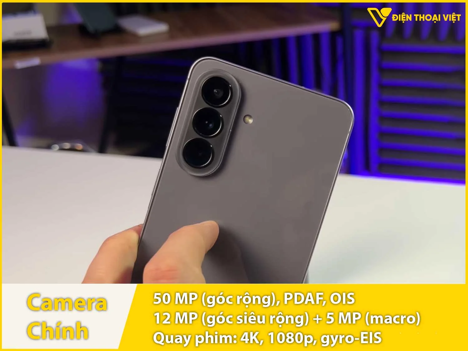 Camera sau 50MP + Góc rộng 12MP + Macro 5MP