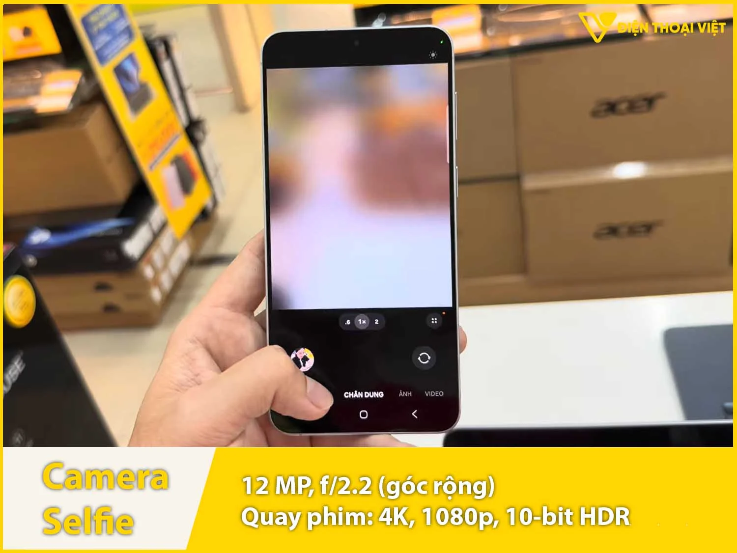 Camera selfie 12MP & quay video 4K