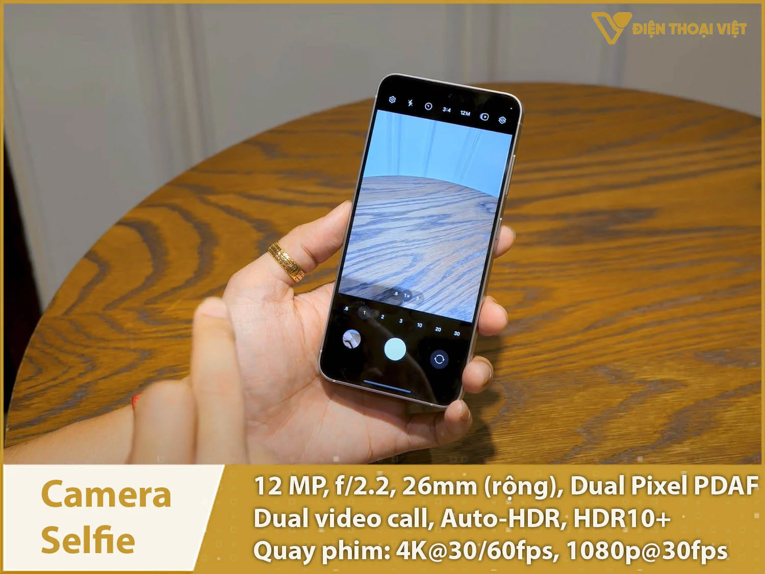 Camera selfie 12MP & Quay phim 4K