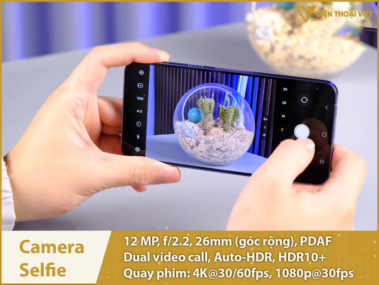 Camera selfie 12MP & Quay phim 4K