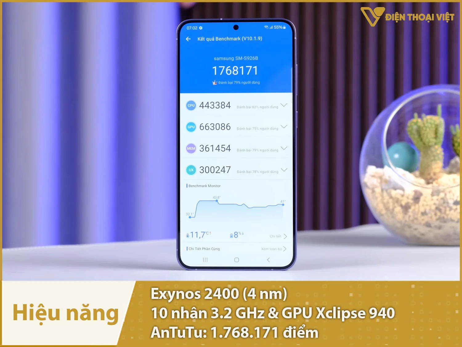 Hiệu năng mạnh mẽ với 1.768.171 điểm AnTuTu