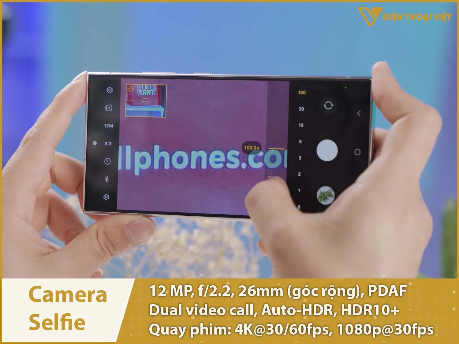 Camera selfie 12MP & Quay phim 4K