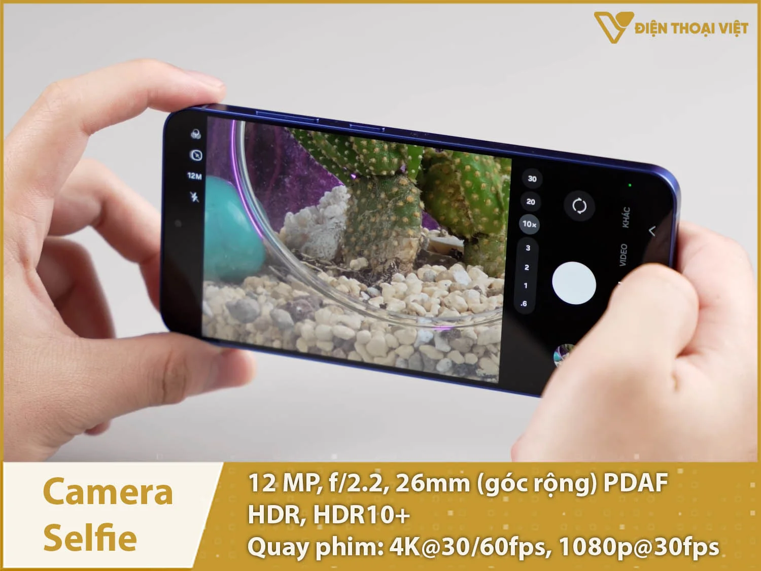 Camera selfie 12MP & quay phim 4K siêu nét