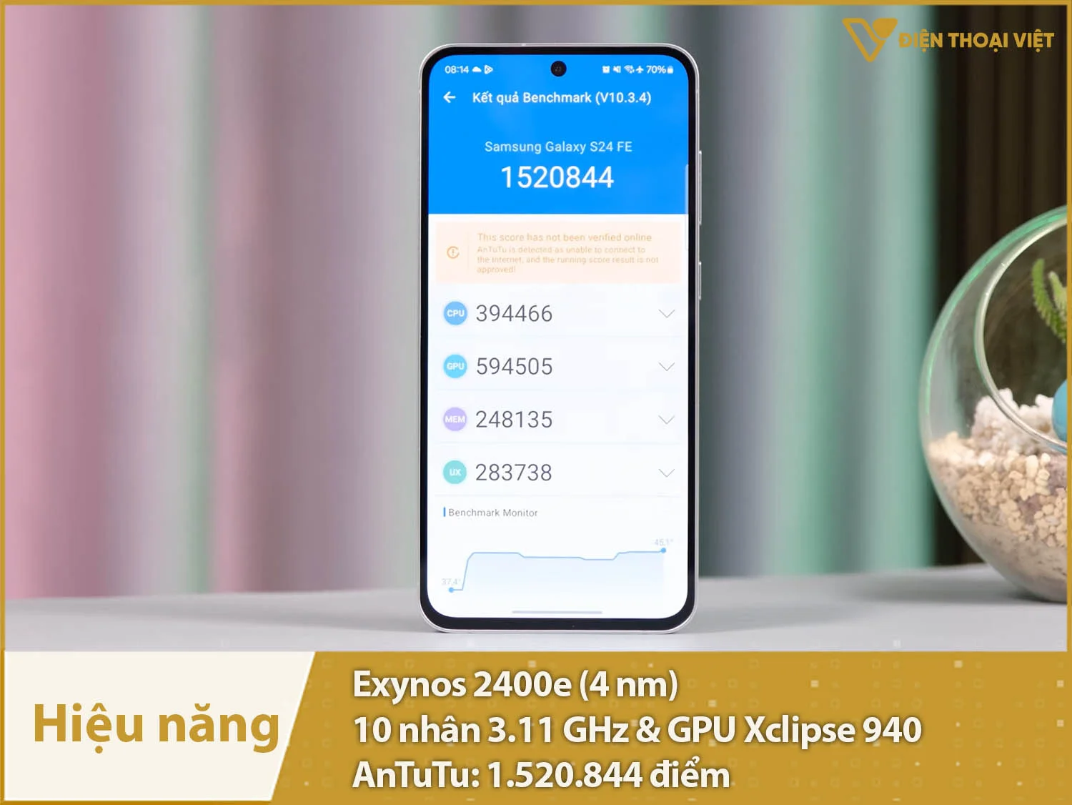 Hiệu năng mạnh mẽ với 1.520.844 điểm AnTuTu