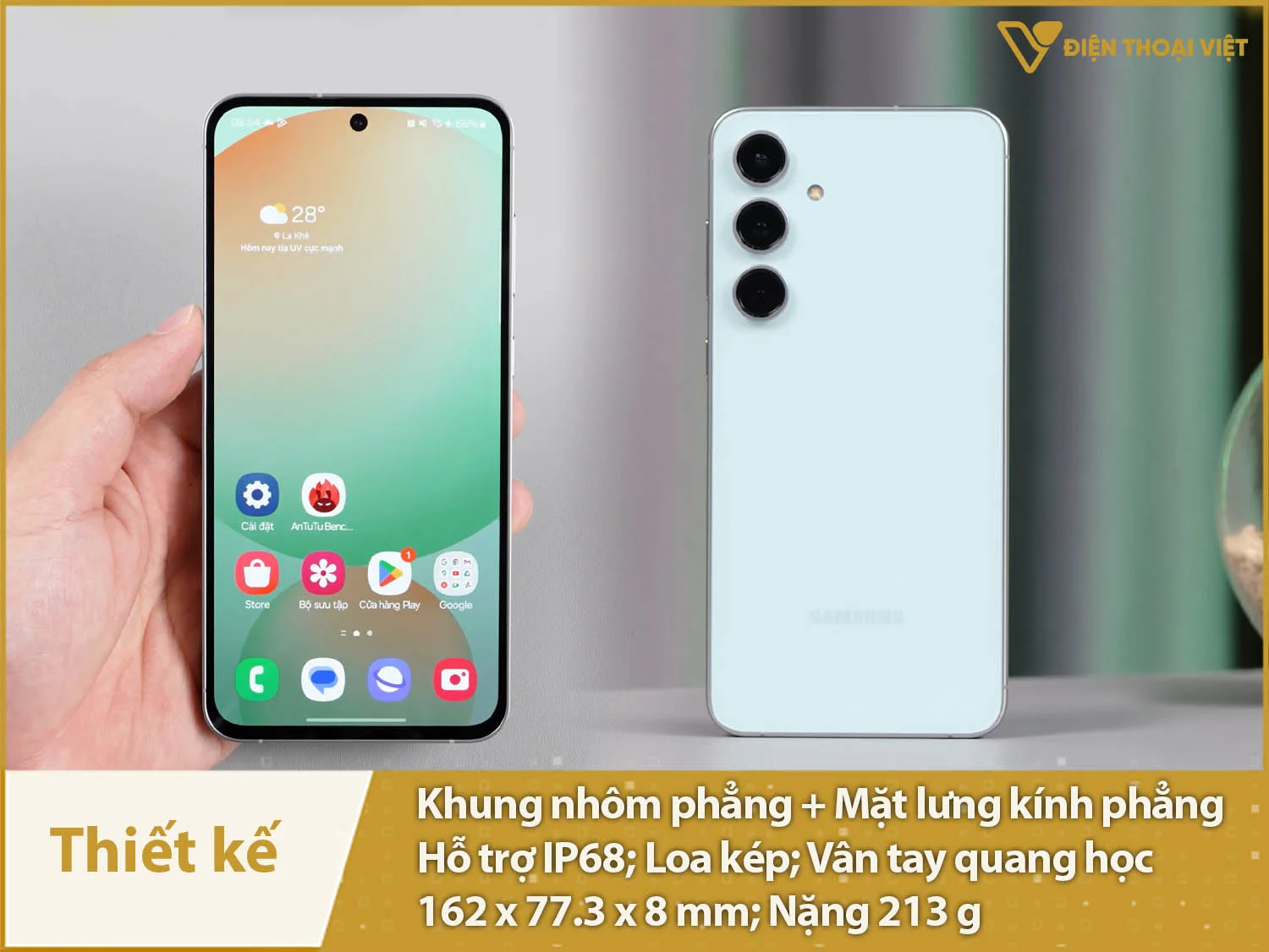Thiết kế vuông vức, có IP68