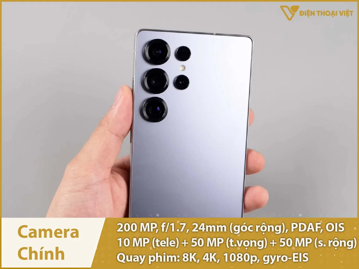 Camera chính 200MP & Quay phim 8K siêu nét