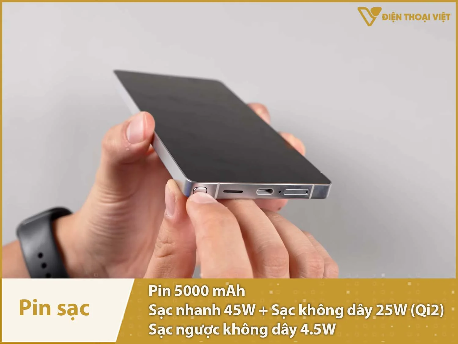 Pin 5000mAh sử dụng thoải mái & Sạc nhanh 45W