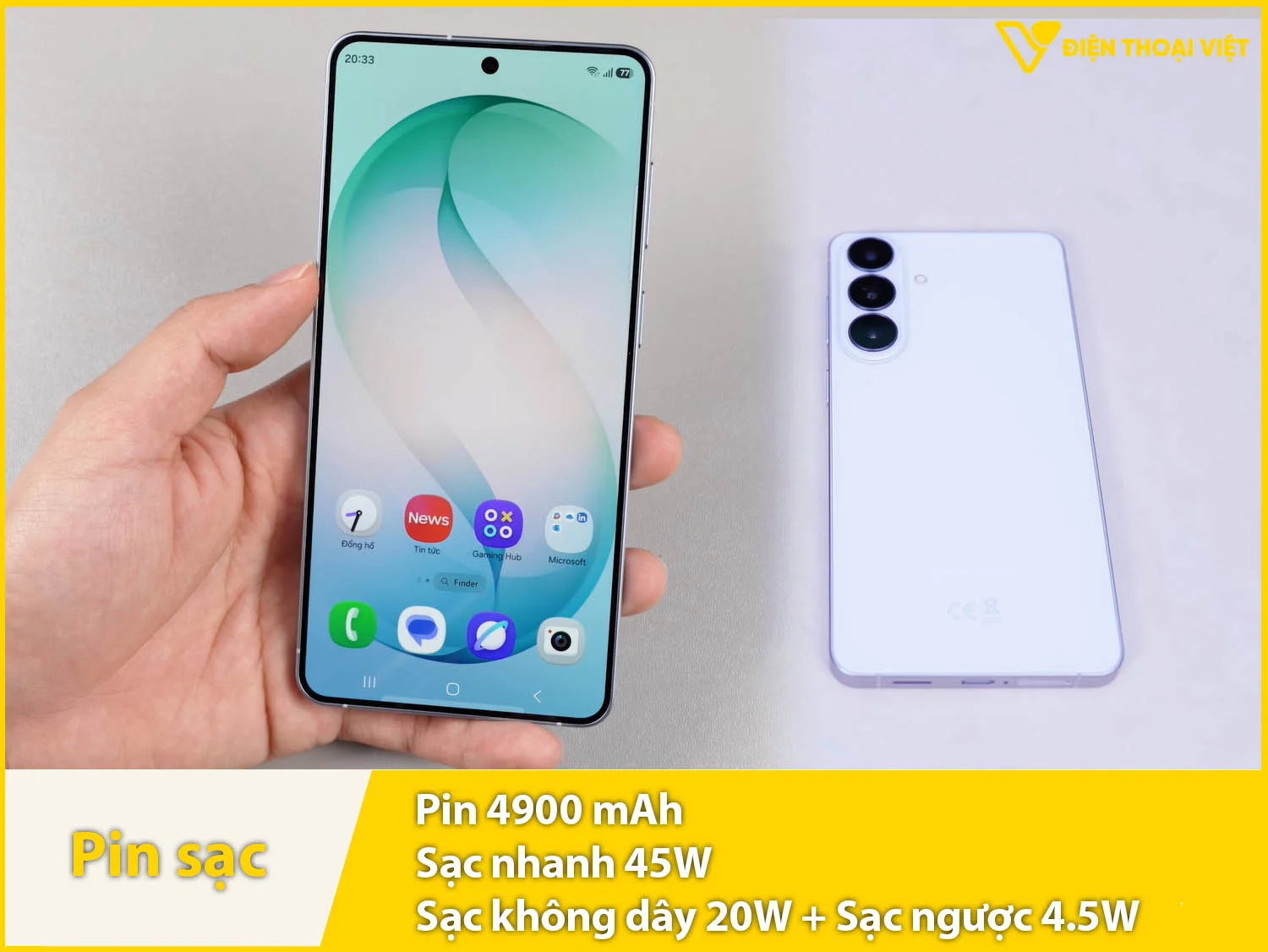 Pin 5000mAh & Sạc nhanh 45W