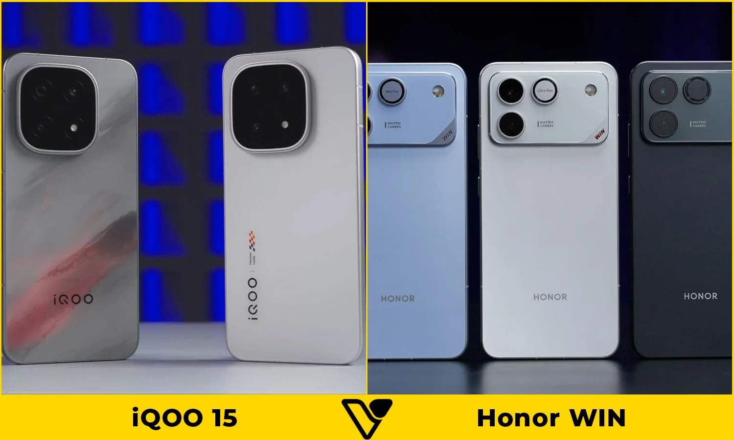 So sánh thiết kế iQOO 15 vs Honor WIN