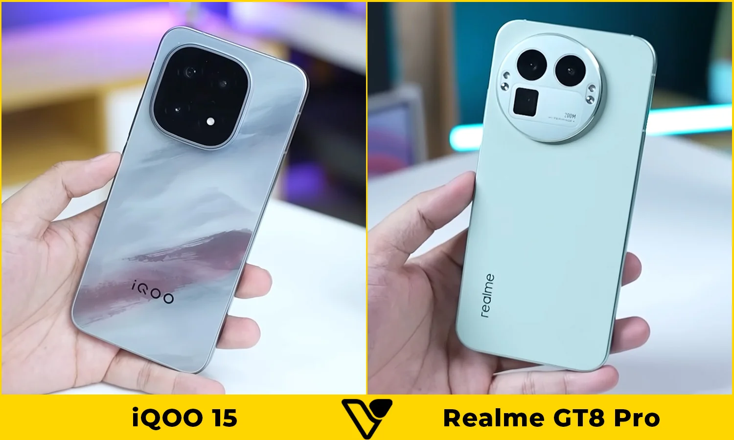 So sánh thiết kế iQOO 15 vs Realme GT8 Pro