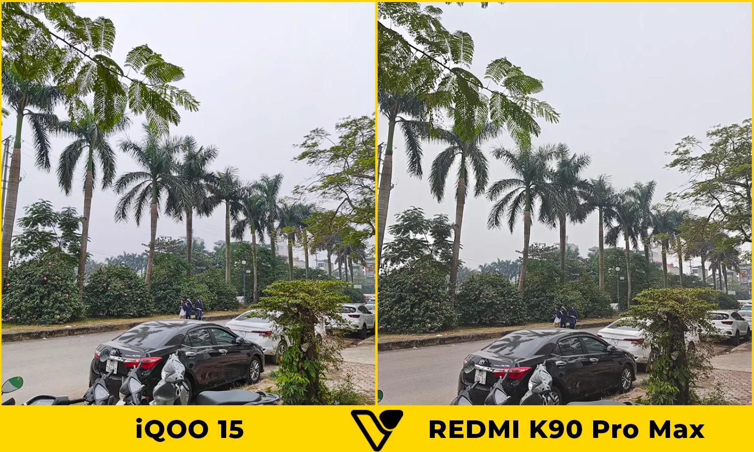 So sánh ảnh chụp ngoài trời iQOO 15 vs REDMI K90 Pro Max