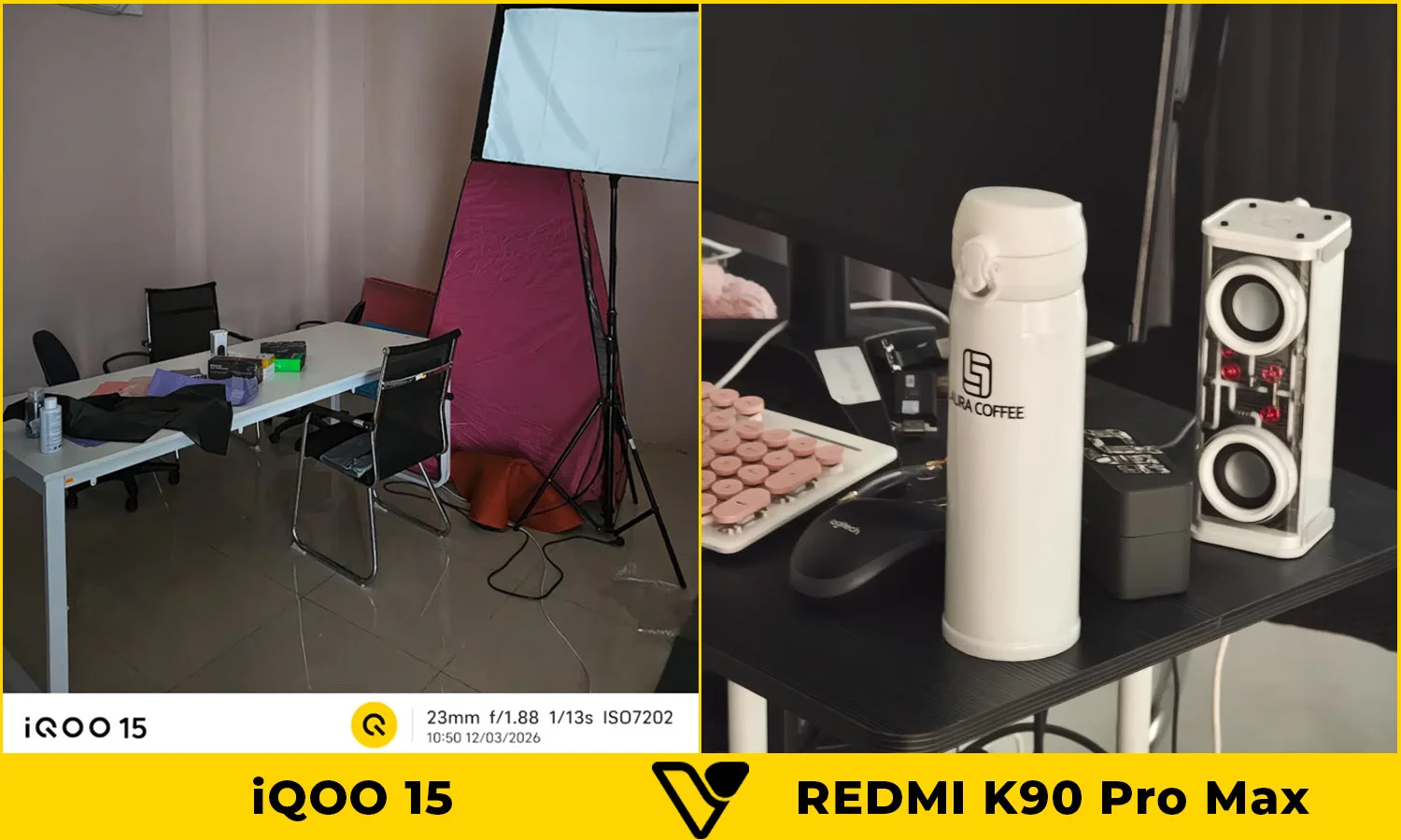 So sánh ảnh chụp trong phòng iQOO 15 vs REDMI K90 Pro Max