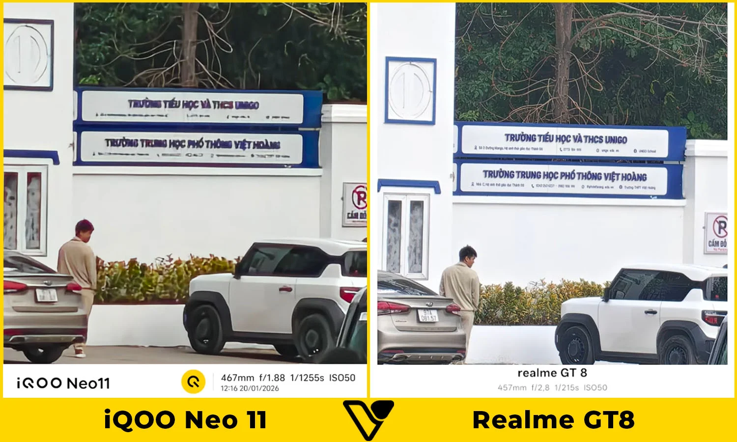 So sánh iQOO Neo 11 vs Realme GT8 ảnh chụp zoom xa