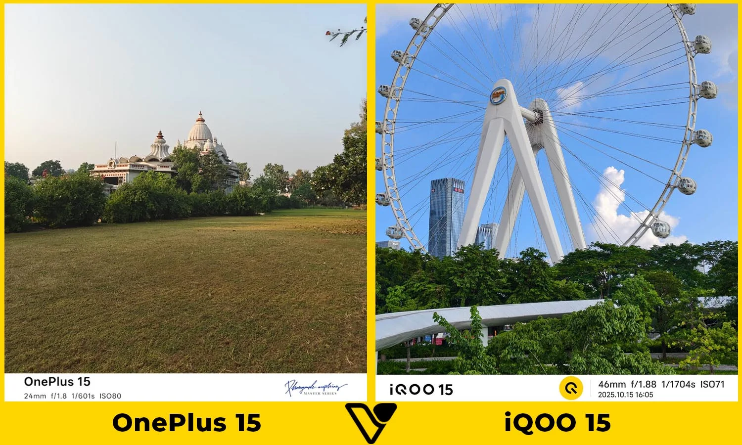 So sánh ảnh chụp giữa OnePlus 15 và iQOO 15