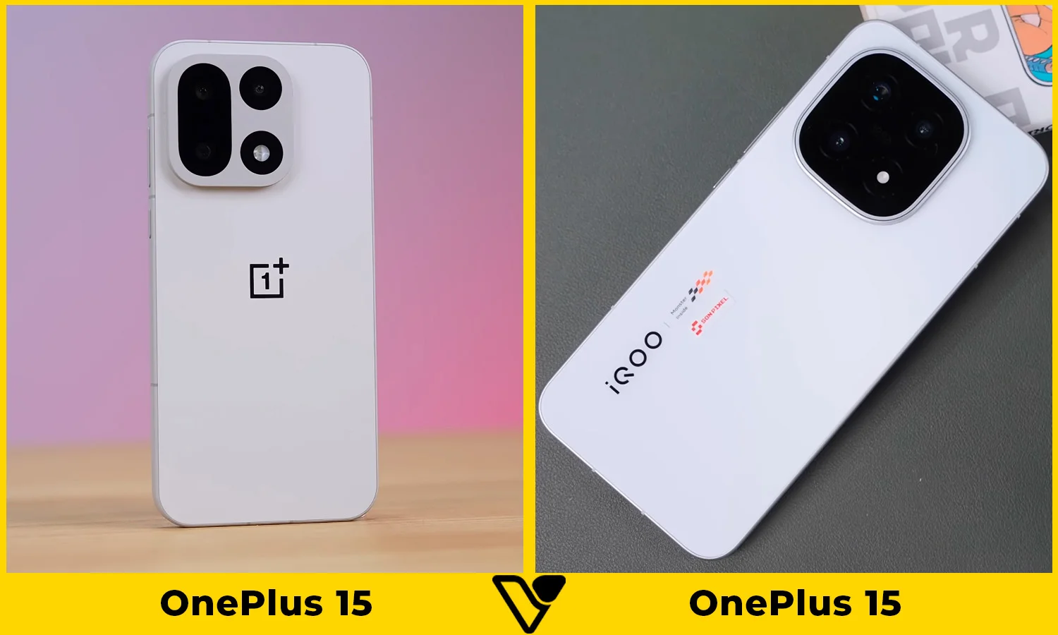 So sánh thiết kế giữa OnePlus 15 và iQOO 15