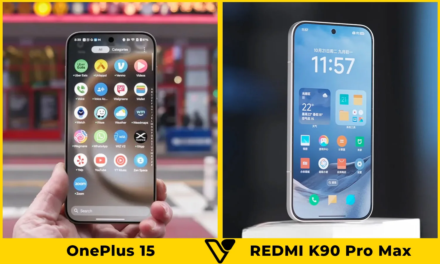 So sánh OnePlus 15 vs REDMI K90 Pro Max màn hình