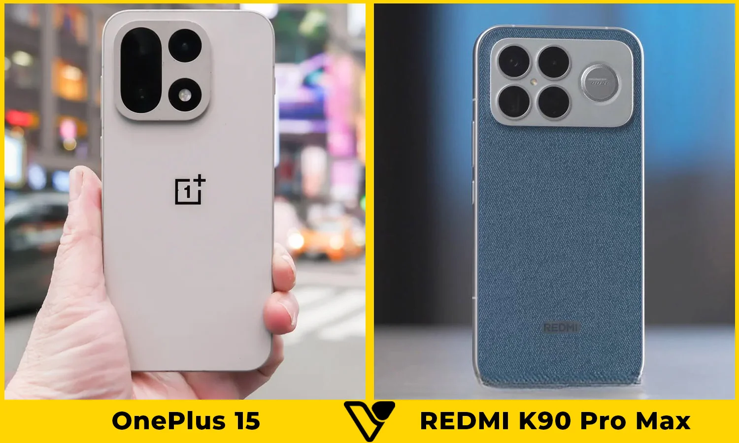 So sánh OnePlus 15 vs REDMI K90 Pro Max thiết kế