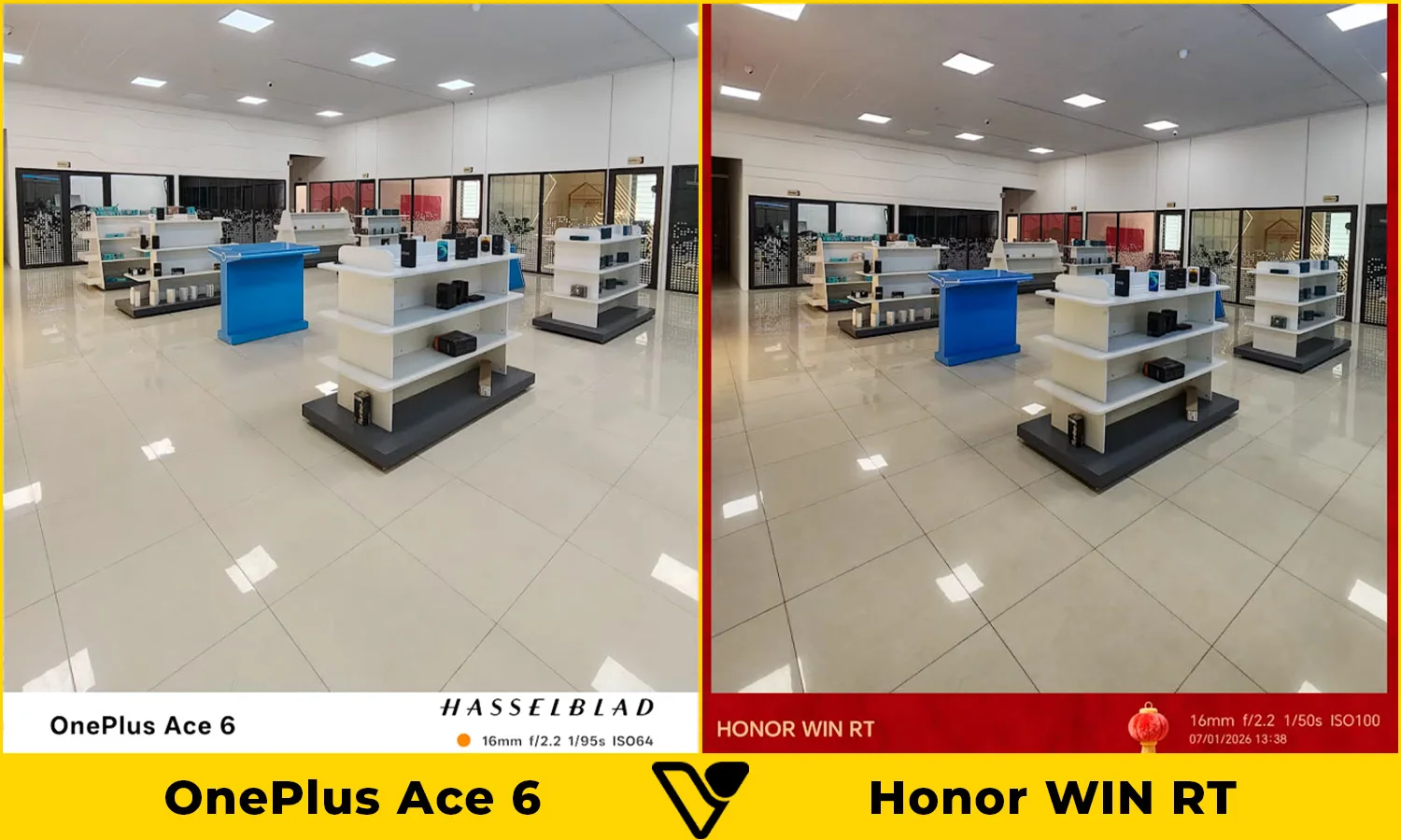 So sánh ảnh chụp thực tế OnePlus Ace 6 vs Honor WIN RT