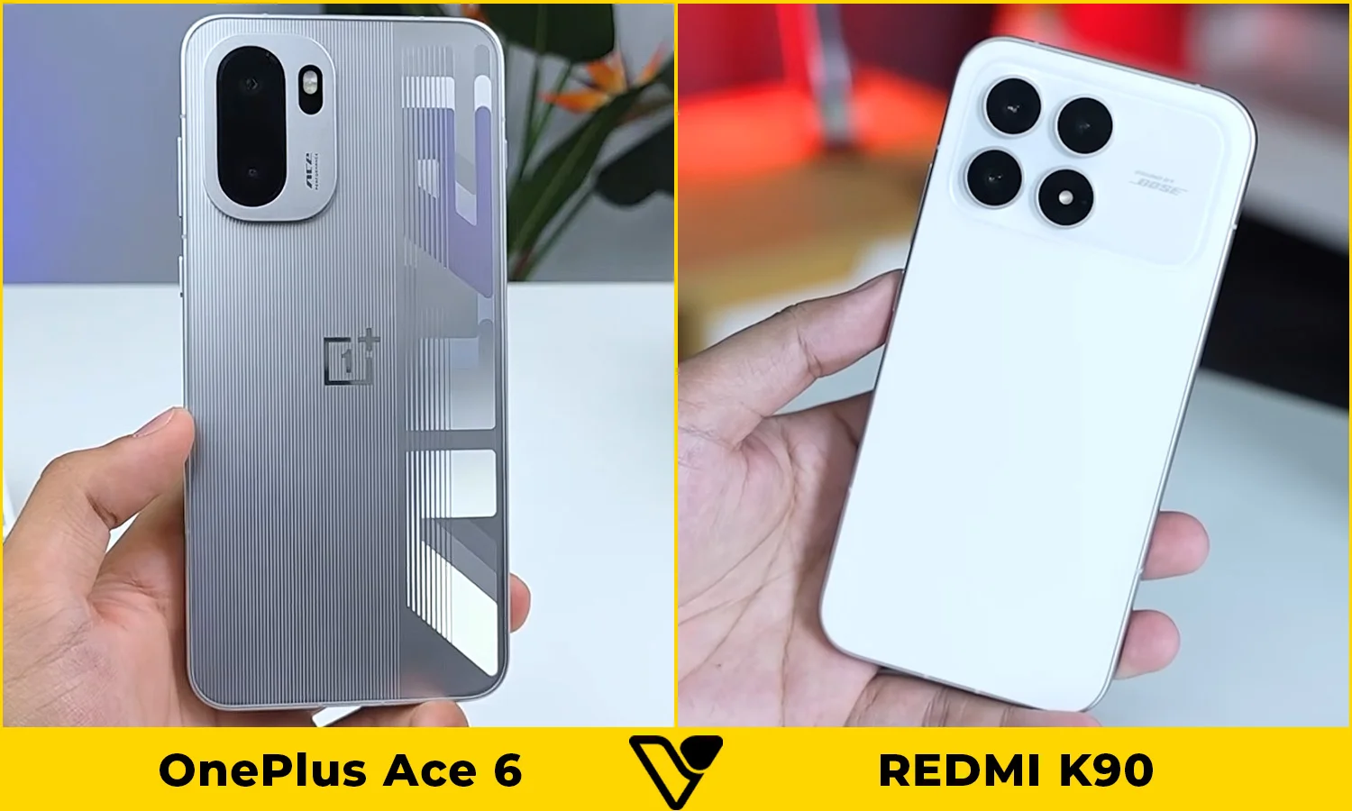 So sánh thiết kế OnePlus Ace 6 vs REDMI K90