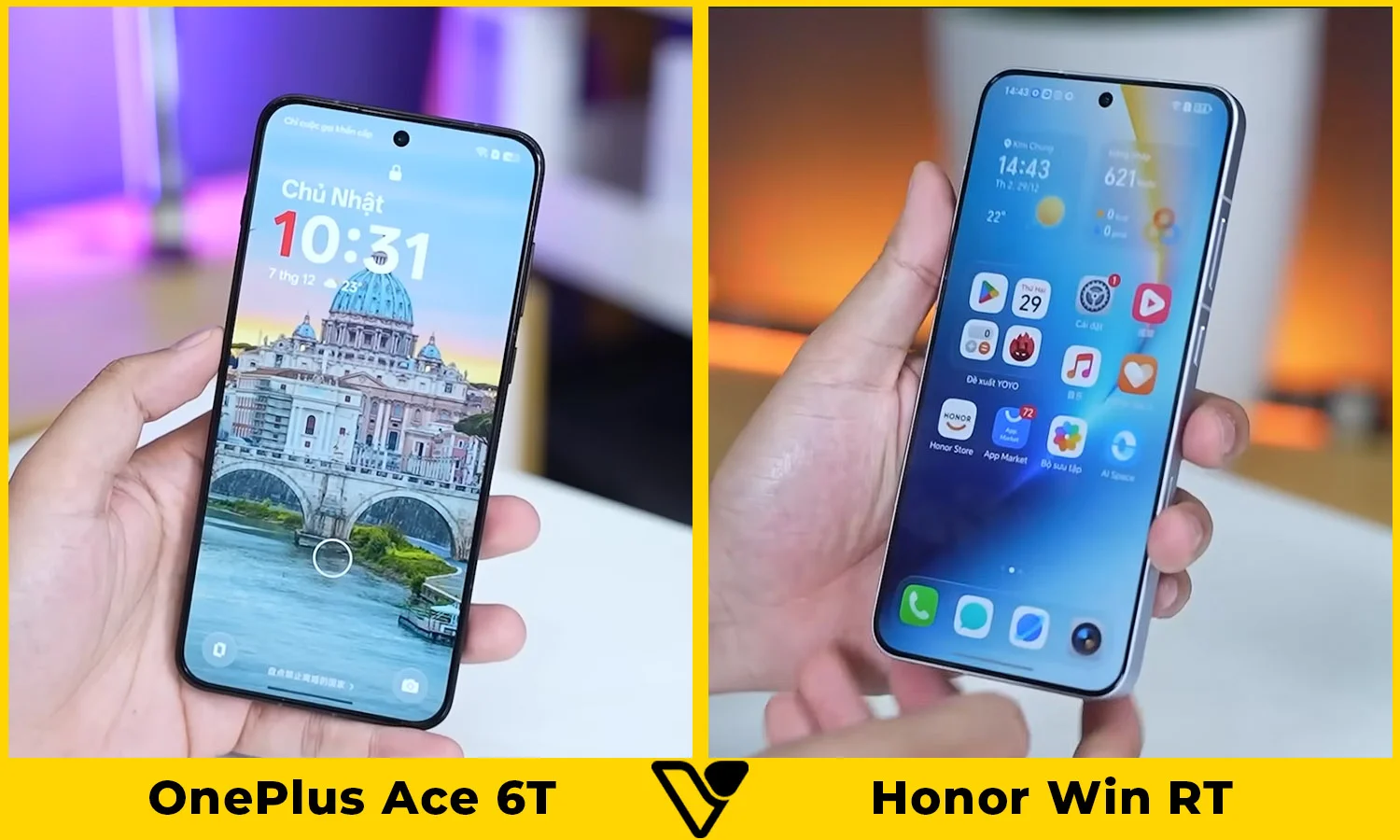 So sánh màn hình OnePlus Ace 6T vs Honor WIN RT