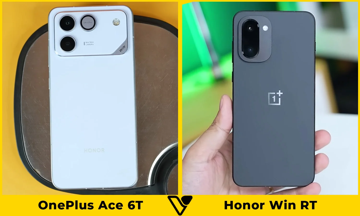 So sánh thiết kế trên OnePlus Ace 6T và Honor WIN RT