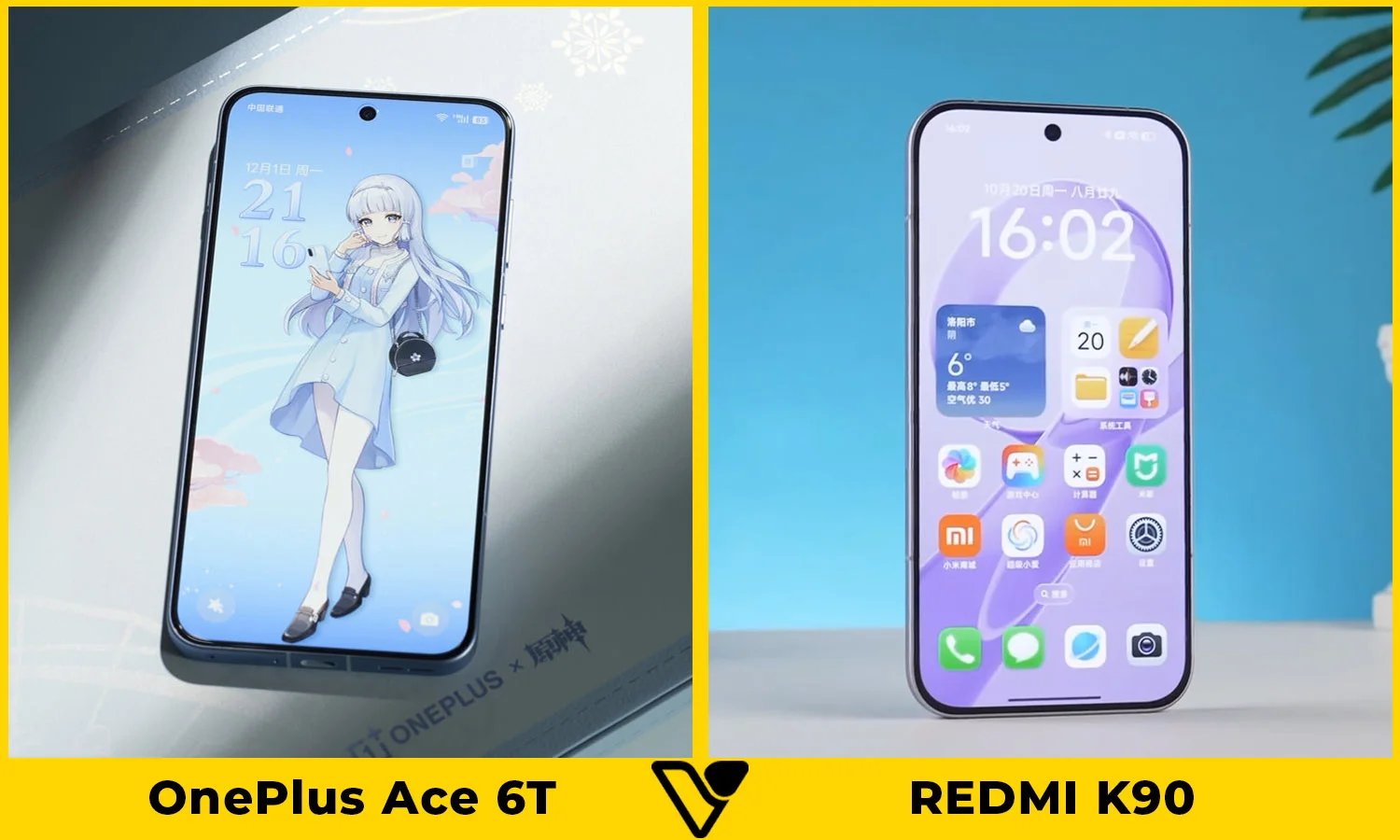 So sánh màn hình giữa OnePlus Ace 6T vs REDMI K90
