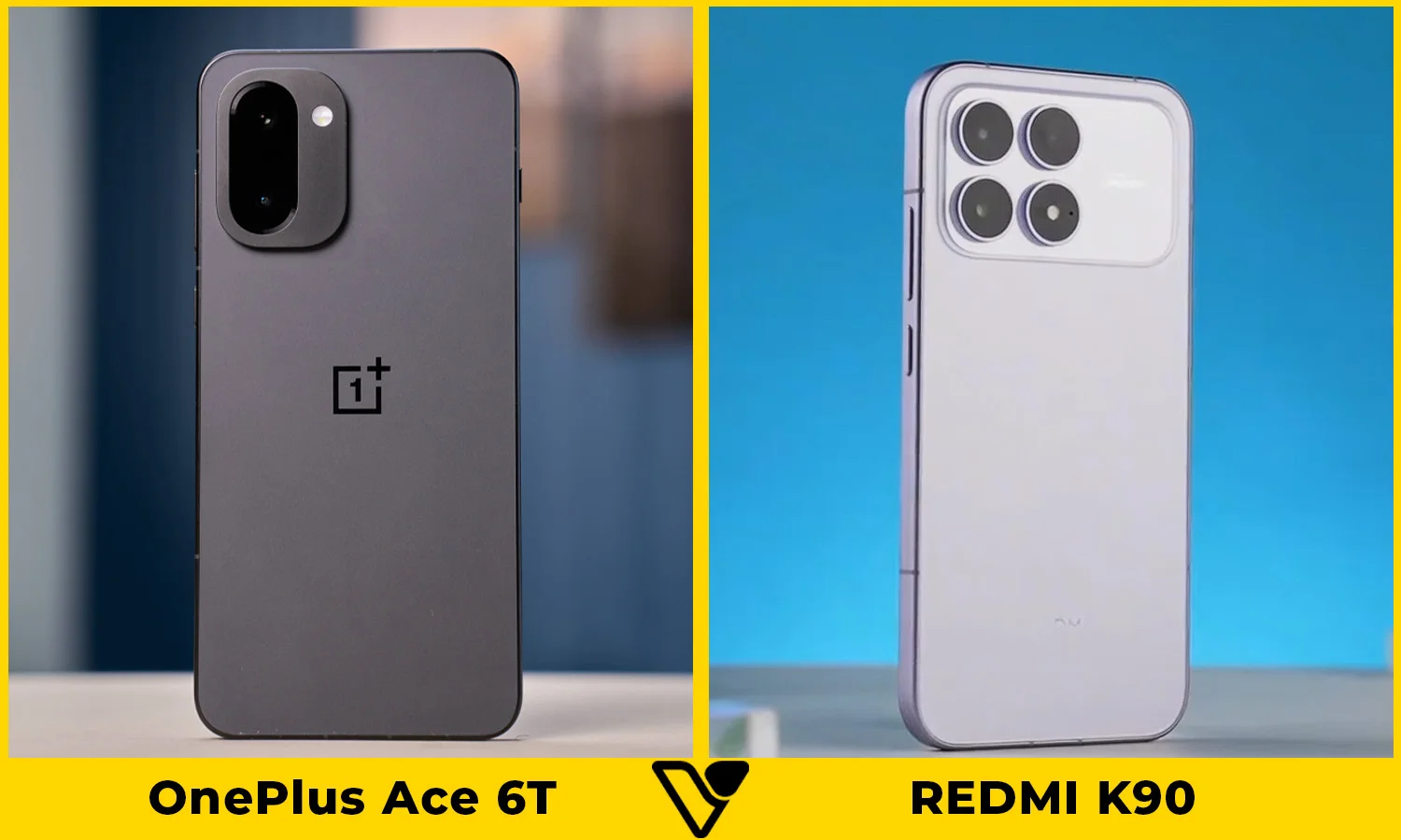 So sánh thiết kế giữa OnePlus Ace 6T vs REDMI K90