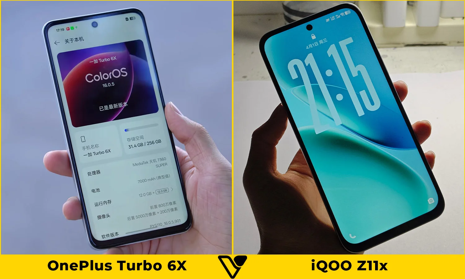 So sánh OnePlus Turbo 6X vs iQOO Z11x: Màn hình
