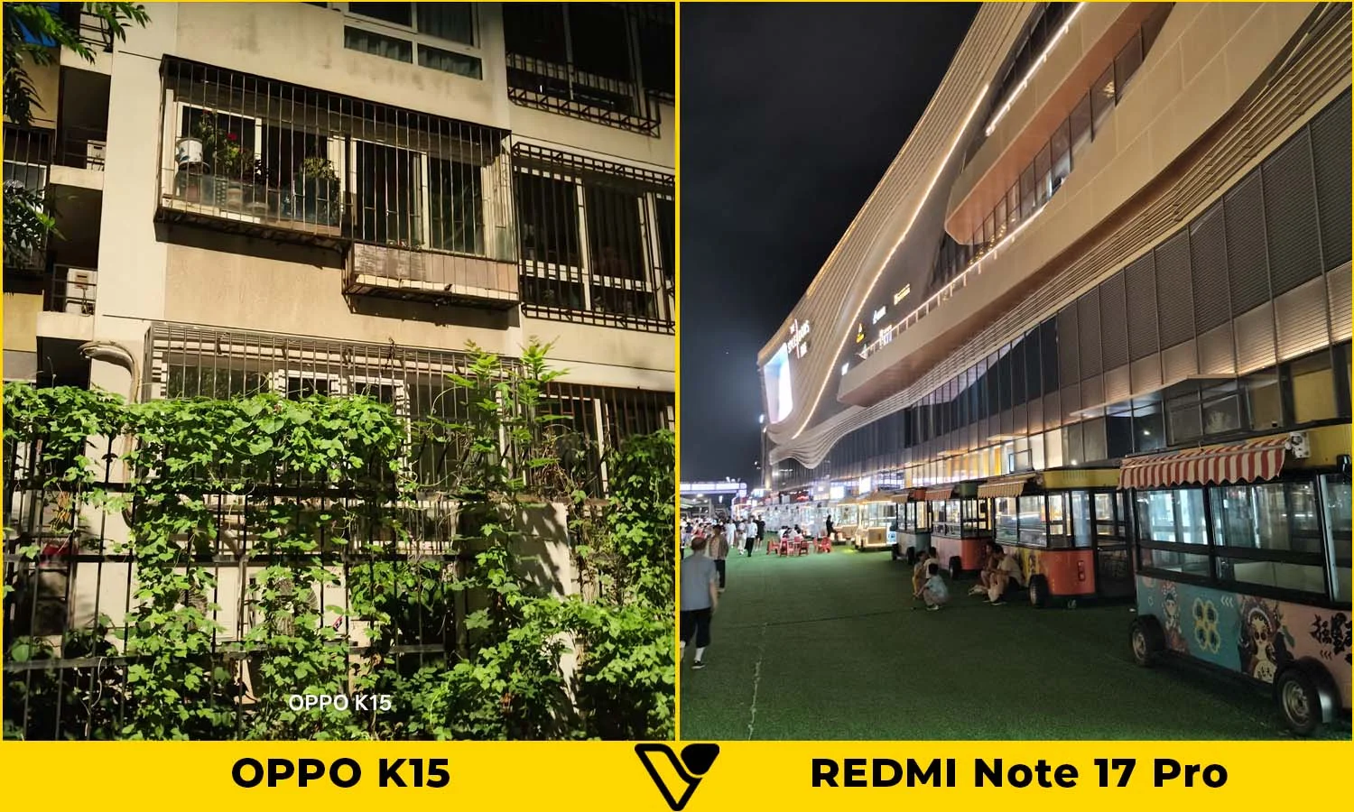 So sánh ảnh chụp ban đêm bằng camera chính trên OPPO K15 vs REDMI Note 17 Pro