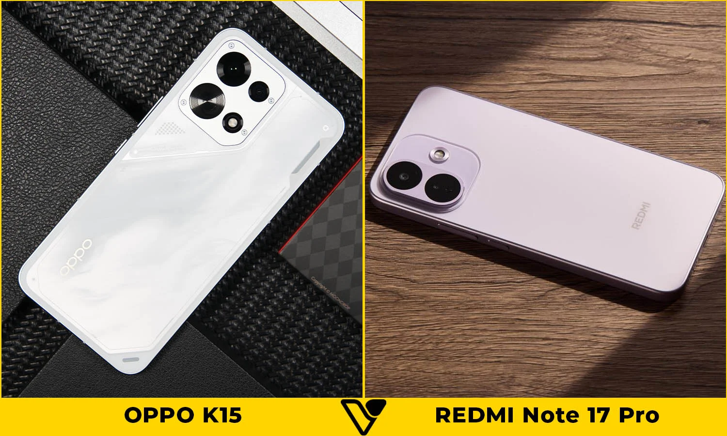 So sánh thiết kế trên OPPO K15 vs REDMI Note 17 Pro