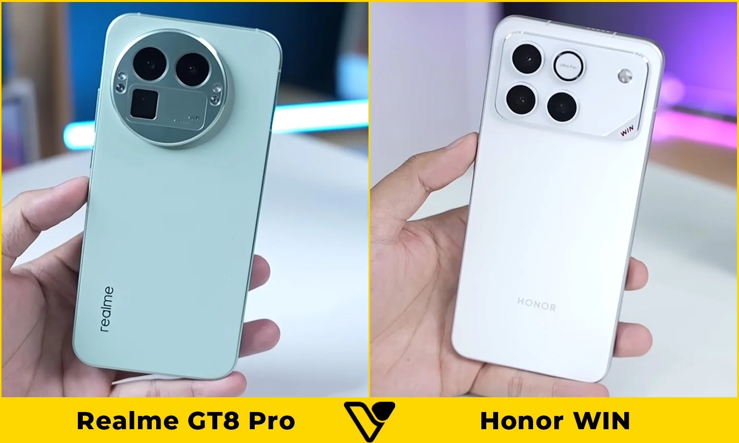 So sánh thiết kế Realme GT8 Pro vs Honor WIN