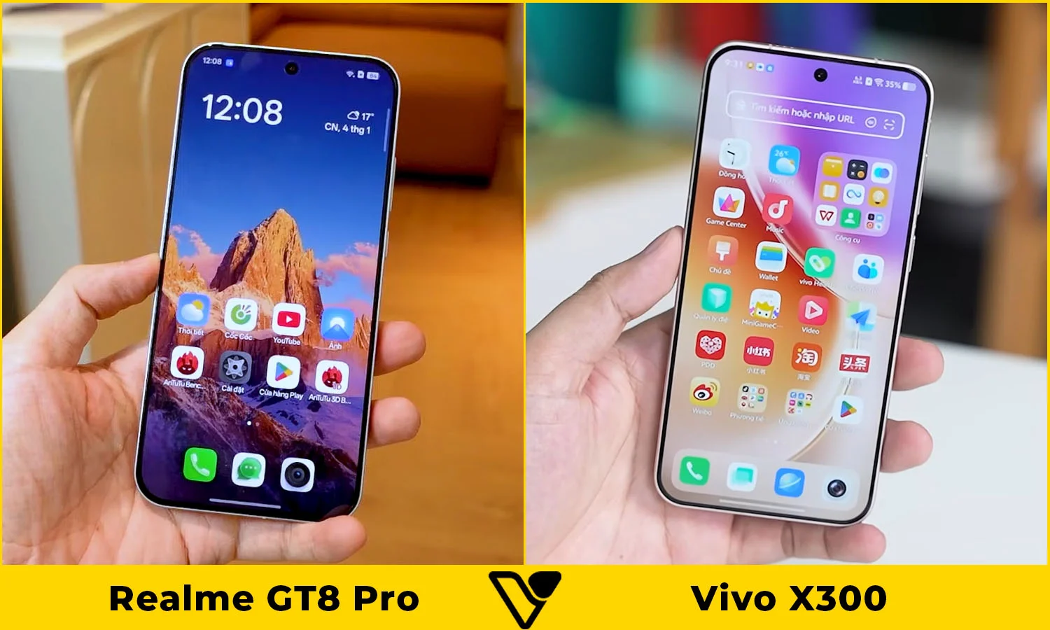 So sánh màn hình Realme GT8 Pro vs Vivo X300