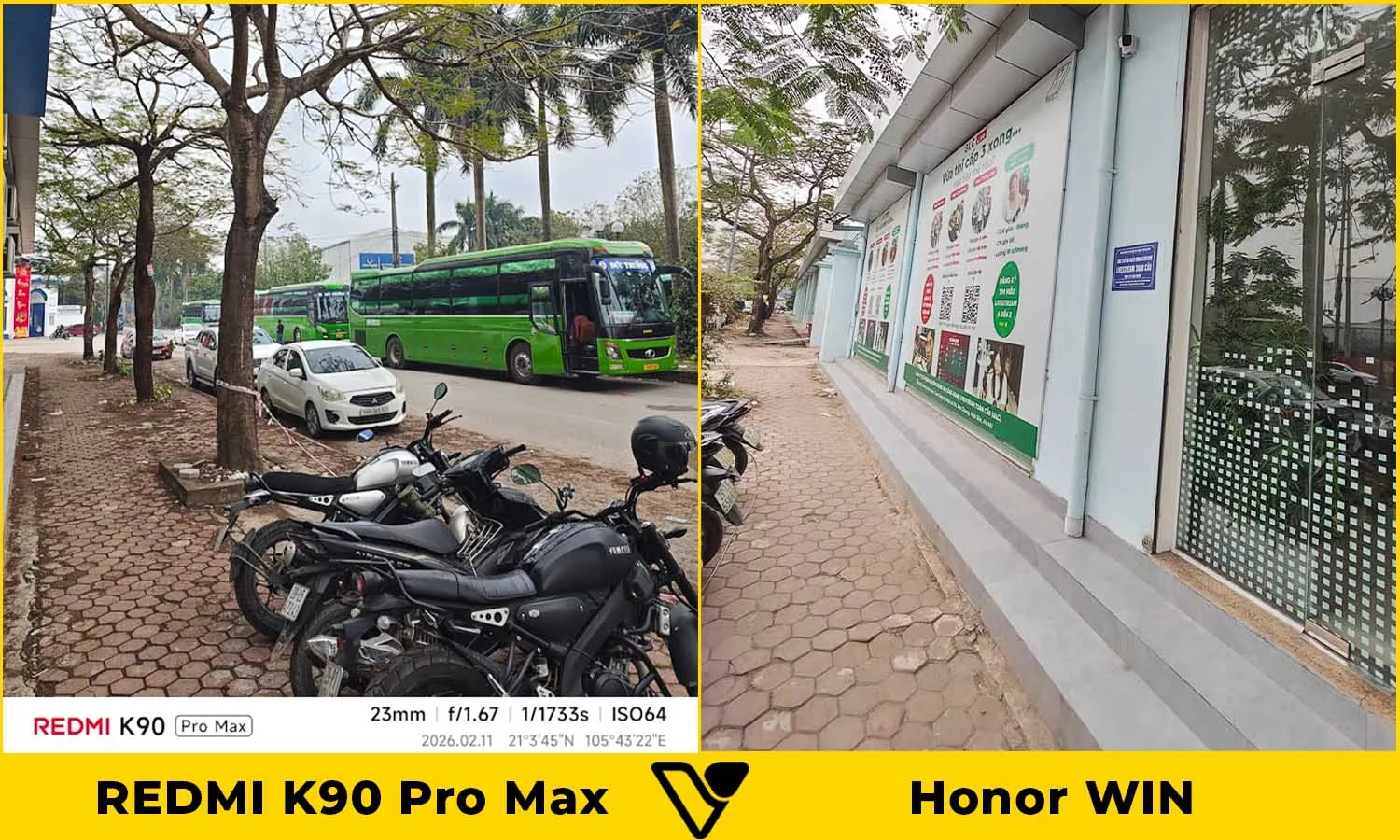 So sánh ảnh chụp camera chính REDMI K90 Pro Max vs Honor WIN